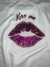 Kiss Me Shirt , Sequin Lips Sweatshirts,