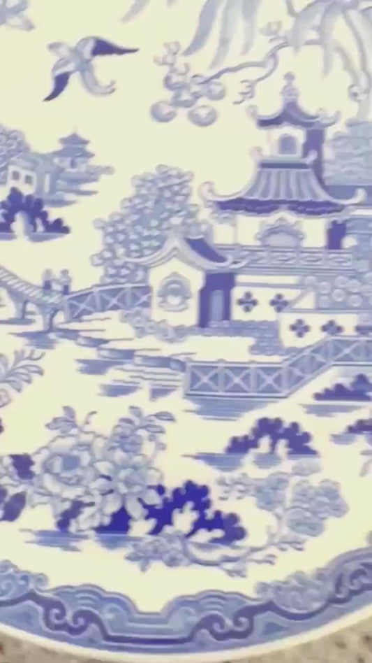 Mandarin Blue Muruta  Plates Blue Willow Plates made in Japan Dinner Plates