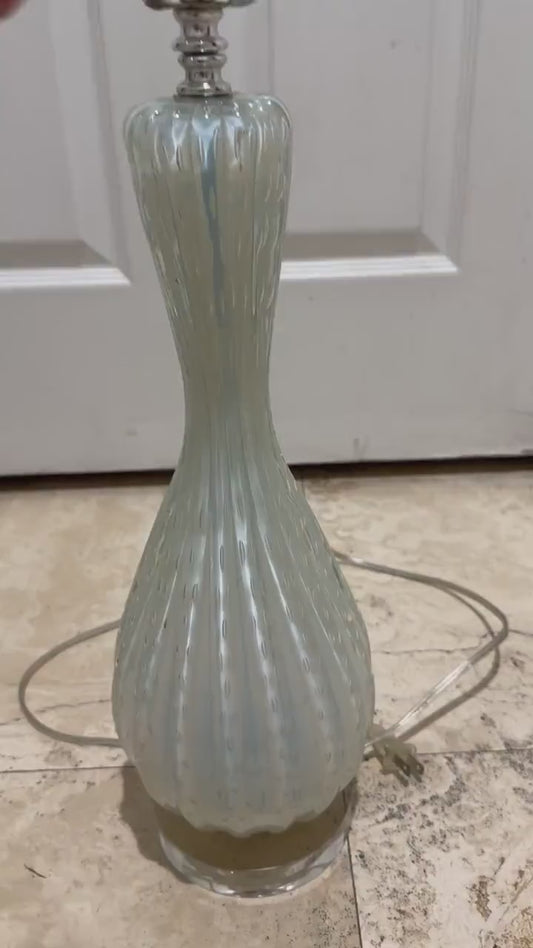 Murano glass lamp acrylic base blue bullicante bubble Murano lamp
