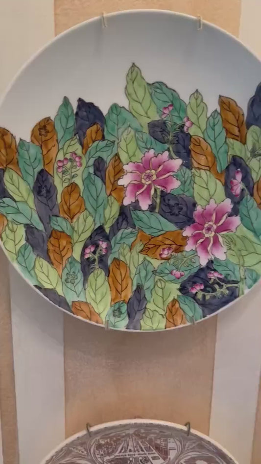 Tobacco Leaf Plate Japanese Porcelain Ware Vintage Mottahedah Tobacco Leaf Plates Plate Wall