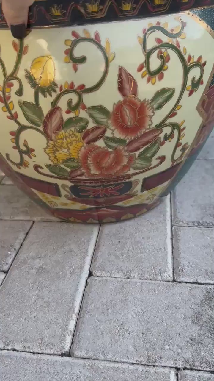 Satsuma Fish Bowl Planter Fish Pot Asian planter beautiful pattern