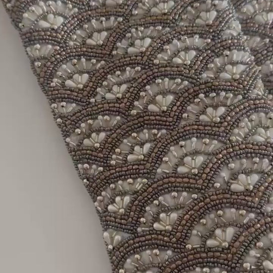 Beaded vintage Christmas stockings set of 2 pristine condition