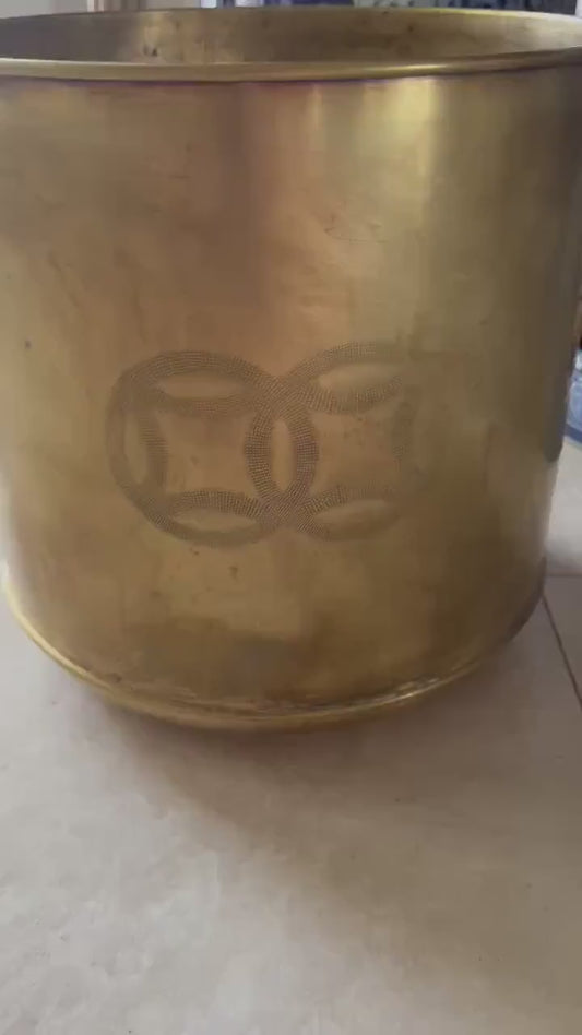 Brass Planter Double Happiness Planter Vintage Brass planter