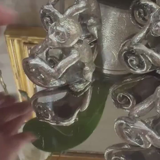 silver monkey napkin rings Chinoserie Napkin Rings vintage tablescape