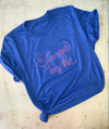 Stronger Together Blue Embroidered Shirt / Team work shirt/ family tribe shirt