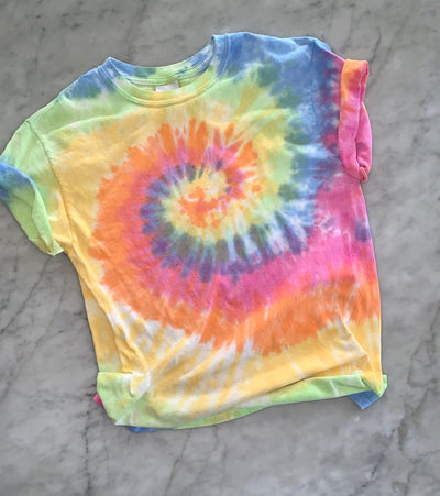 Youth Tie Dye Pastel Neon Rainbow Custom Made Shirt / Kids Rainbow Shirt