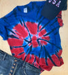 USA Tie Dye Shirt / REd White and Blue Tie Dye Shirt / Fourth of July shirt / Independence Day shirt