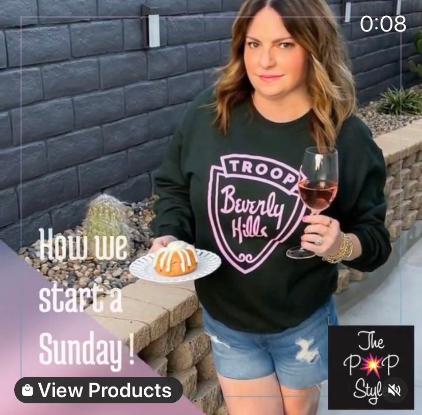Troop Beverly Hills Movie California Pink and Green /  Phyllis Nefler / Wilderness Girls / We dont need stinking patches shirt