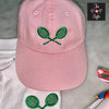 Pink Tennis Hat, Embroidered Tennis hat with adjustable back, Pink Tennis Dad Hat