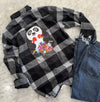 Kung Foo Panda Fireworks Sequin flannel shirt , Anime Cartoon Shirt