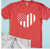 USA Heart Tee, American Flag Shirt, 4th of July Shirt, Love the USA Shirt