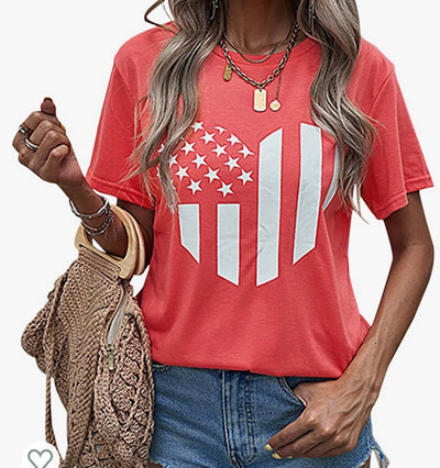 USA Heart Tee, American Flag Shirt, 4th of July Shirt, Love the USA Shirt