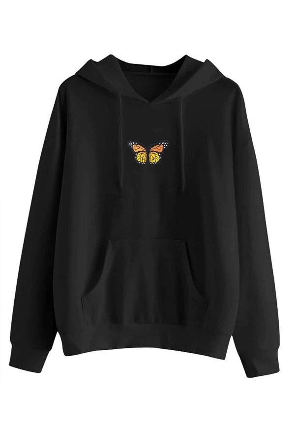 Black hoodie 2025 with monarch butterfly