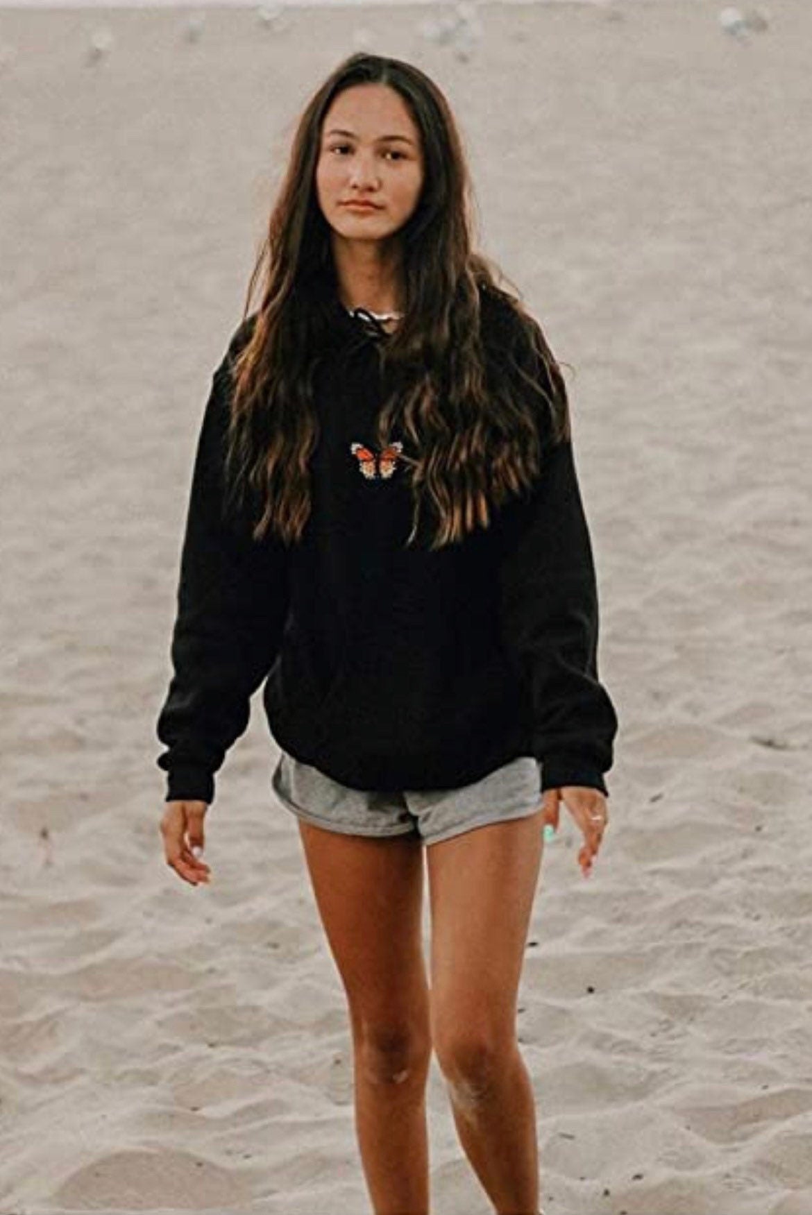 Butterfly Hoodie, Trendy Shirt Hoodie , Black Butterfly Pullover