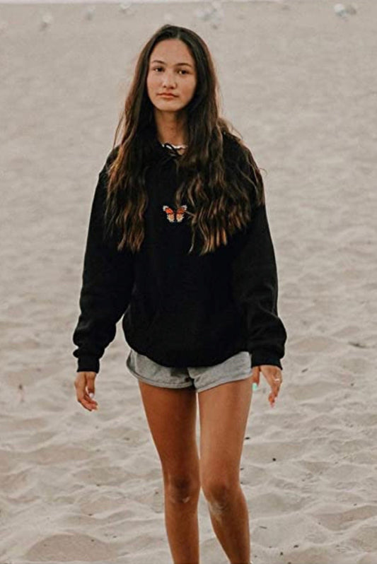 Butterfly Hoodie, Trendy Shirt Hoodie , Black Butterfly Pullover