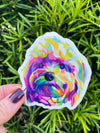 Golden Doodle Sticker, Dog Sticker, Pop art sticker, Warhol sticker , doodle sticker