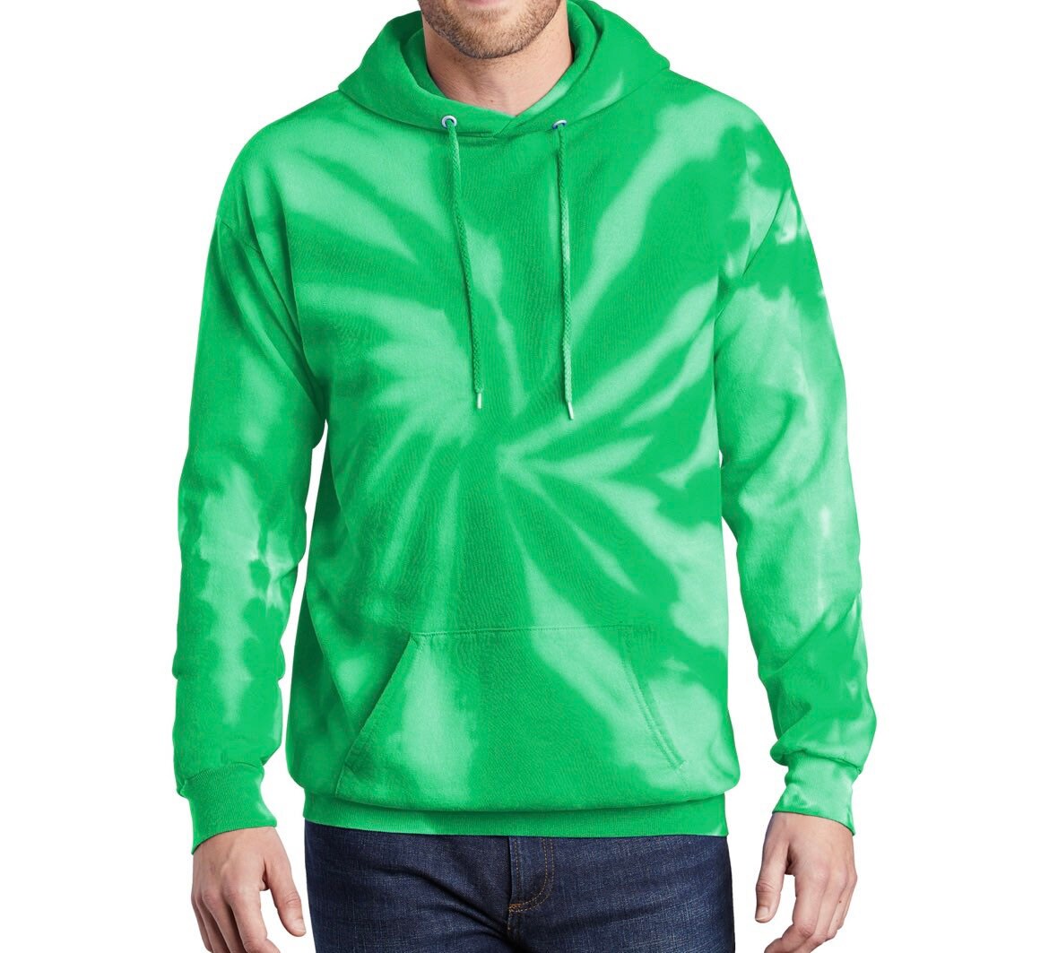 Mens green best sale tie dye hoodie