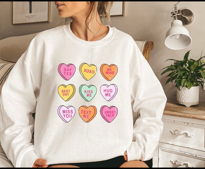 Valentines Day Shirt, Valentines Day Gift, Retro Candy valentines , Conversation heart shirt, xoxo shirt