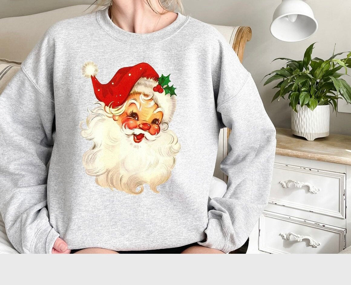 Vintage Santa Shirt, Retro Santa Sweatshirt, Retro Christmas Shirt, Vintage Christmas Shirt