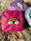 Pastel cosmetic makeup bag, Customizable Cosmetic Bag, Patched Cosmetic Bag, Girls trip gift bag
