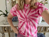 Pink Swirl Tie Dye T Shirt, Candy Pink Tie Dye tee, Valentines Day Tie Dye Shirt