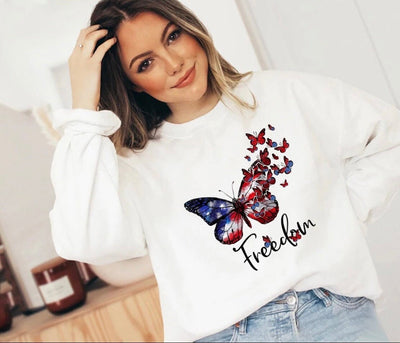 Freedom Butterfly Shirt, 4th of July Celebration Shirt, Butterfly Shirt