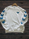 Butterfly Trend Sweatshirt, Butterfly Sleeve Shirt, Embroidered Butterfly Shirt, Nature Lover Shiry