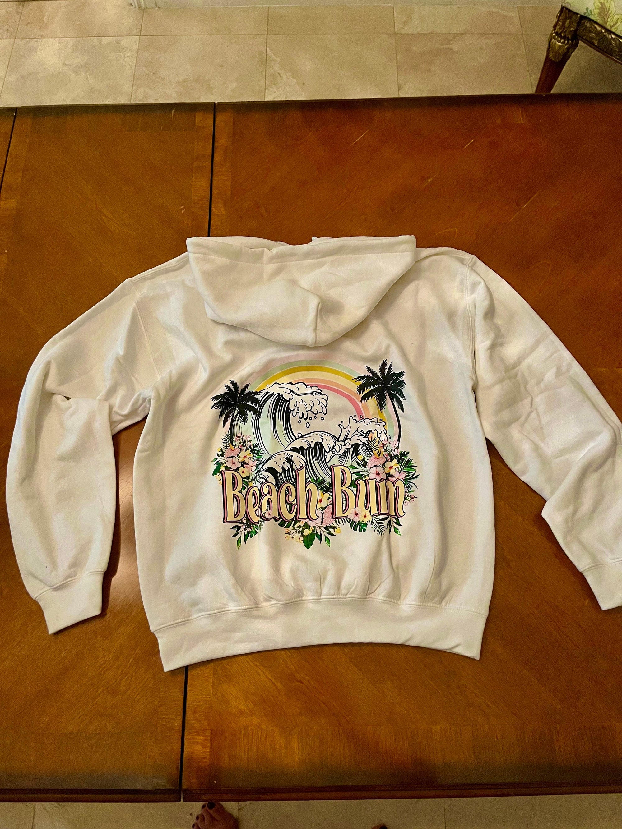 Beach Bum Sweatshirt / Prep Style Apparel / Collegiate Sweatshirt/ Beach Cover Up