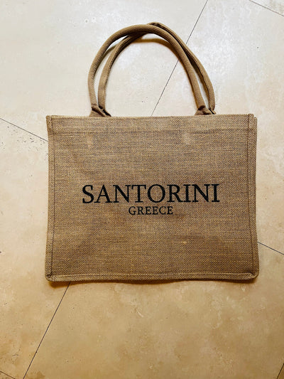 Greece Santorini Raffia Souvenir Tote Bag