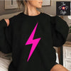 Lightening Bolt Sweatshirt, Black with pink lightening bolt T Shirt