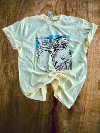 Vintage T Shirt Design, Beach Please Retro Shirt , Beach Girl T Shirt, Comfort Colors Printed Shirt
