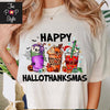 Happy HalloThanksMas Shirt, Happy Halloween, Happy Thanksgiving Shirt, Combo Holiday Shirt, Cute Holiday Coffee Shirt, Coffee Lover Shirt,