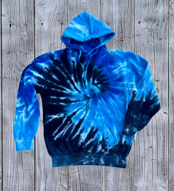 Blue Swirl Tie Dye Hoodie Ocean Swirl Unisex Fit. Black swirl tie dy ThePopStyle