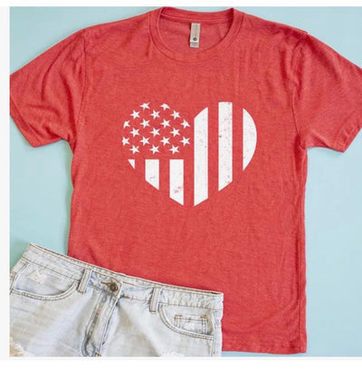 Stars and Stripes Heart Shirt, 4th of July Shirt, Patriotic Shirt
