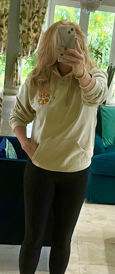 Happy Flower Hoodie, Smiley Flower Sweatshirt