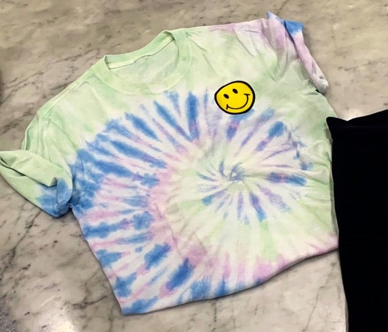 Smile Tie Dye Shirt, Pastel Tie Dye T Shirt , Be Happy Shirt , Smiley -  ThePopStyle