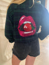 Vintage Flannel Cherry Lips Shirt
